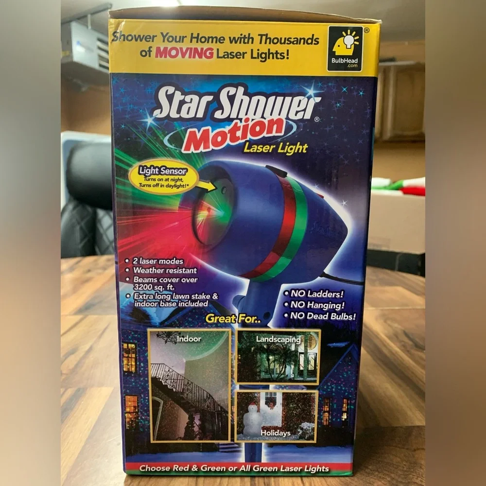 Bulbhead Star Shower Motion Laser Light Yard Projector Christmas ASOTV